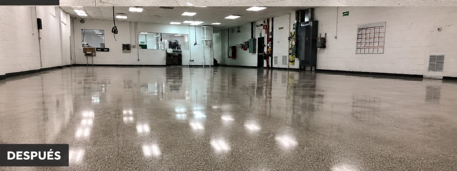 Restauración y pulido en planta de empaque — después